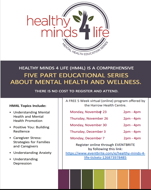 Healthy Minds 4 Life Mental Health Education Series Class Four Understanding Anxiety Community Health Calendar